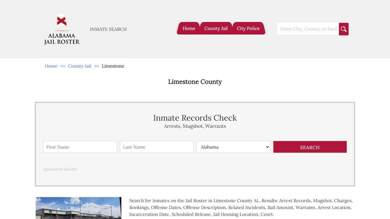 Limestone County - Alabama Jail Inmate Search